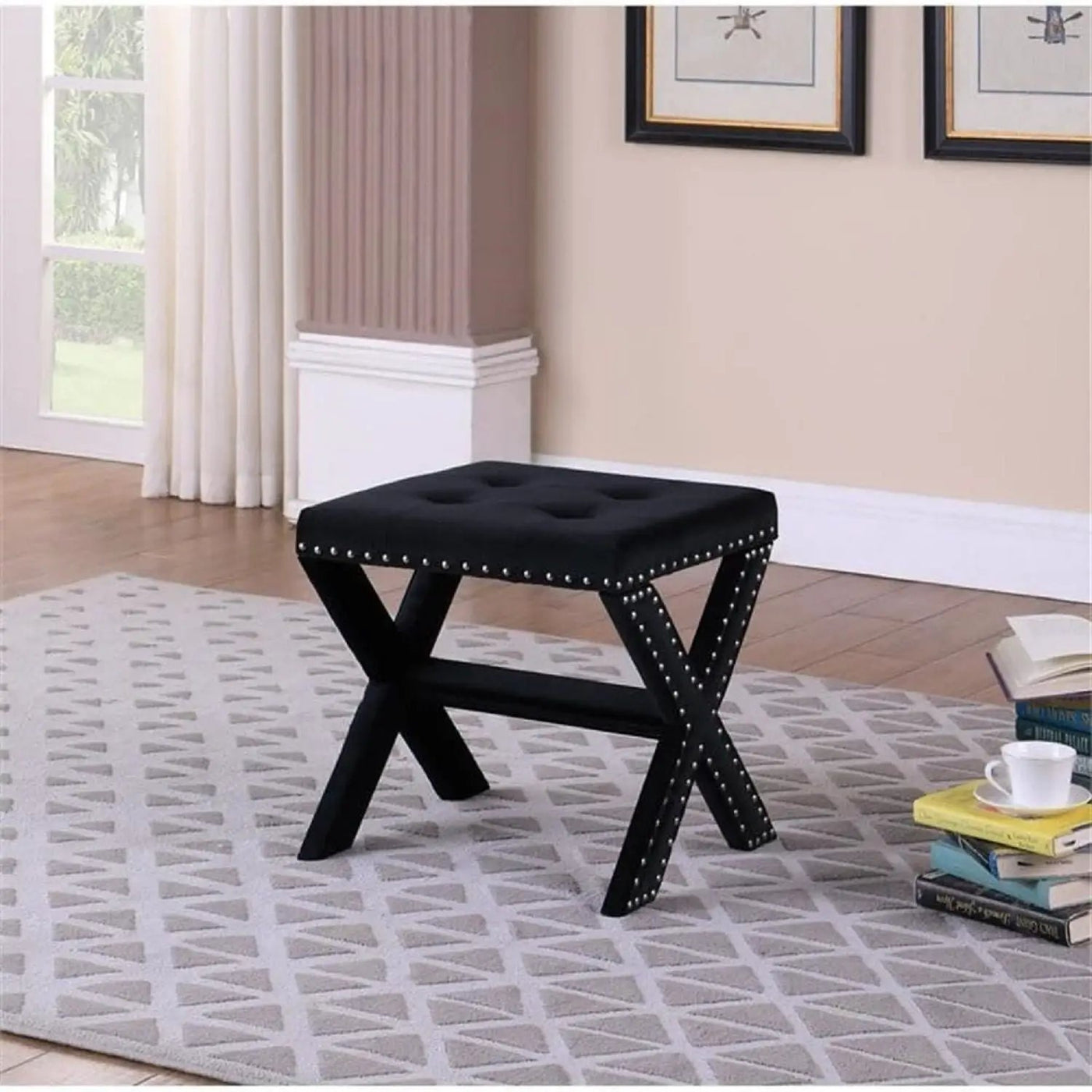 Upholstered Accent Bench With Nailhead Trim by HouseOfZazla