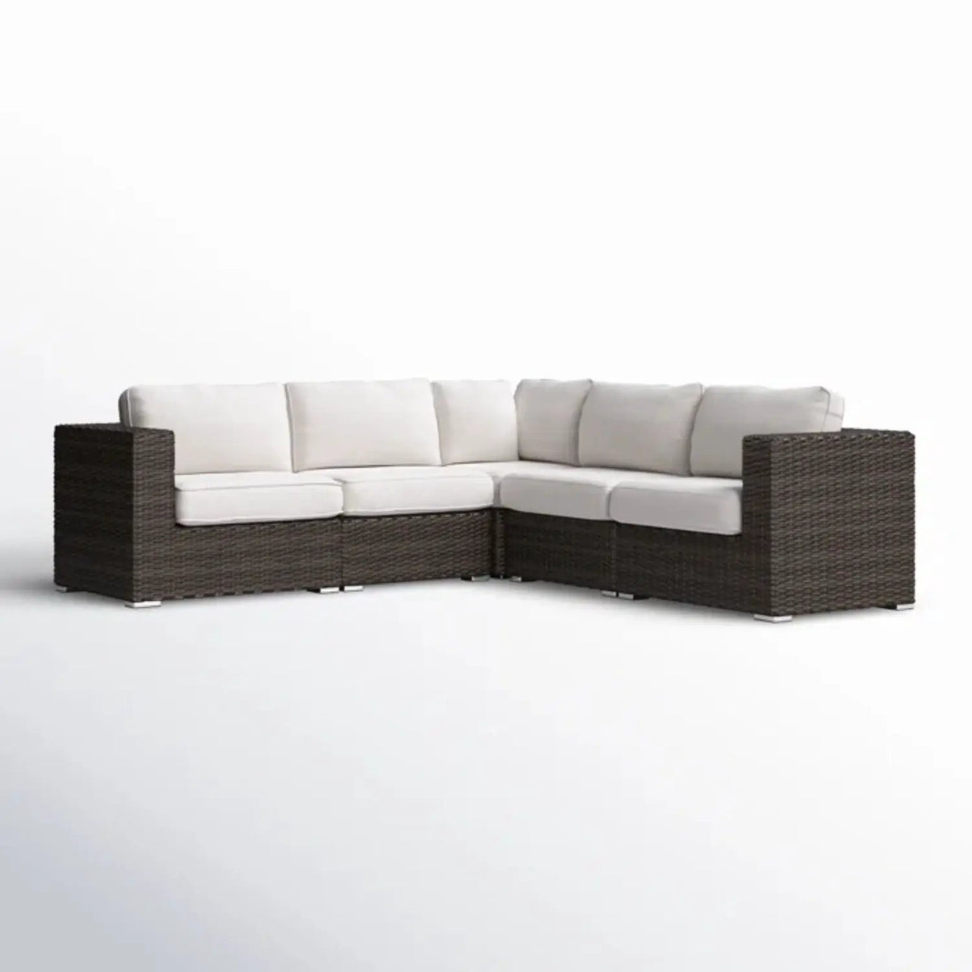 Luxurious Wicker Patio Sectional With Weather Resistant Sunbrella Cushions by HouseOfZazla