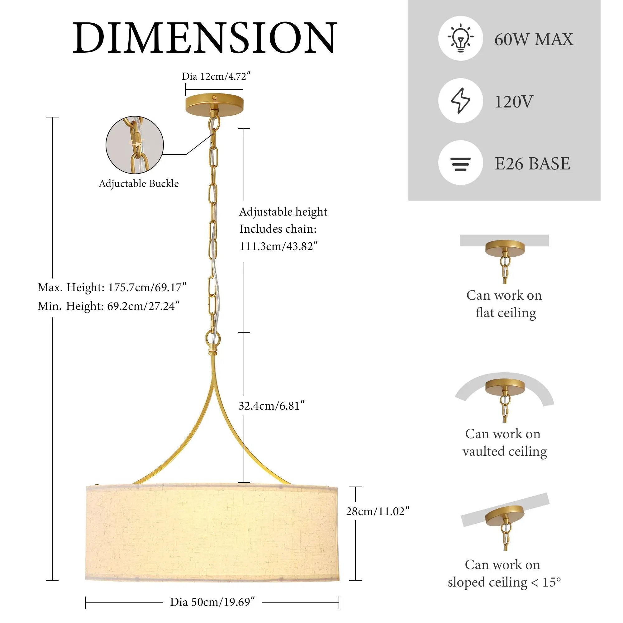 3 Light Drum Pendant Light by HouseOfZazla