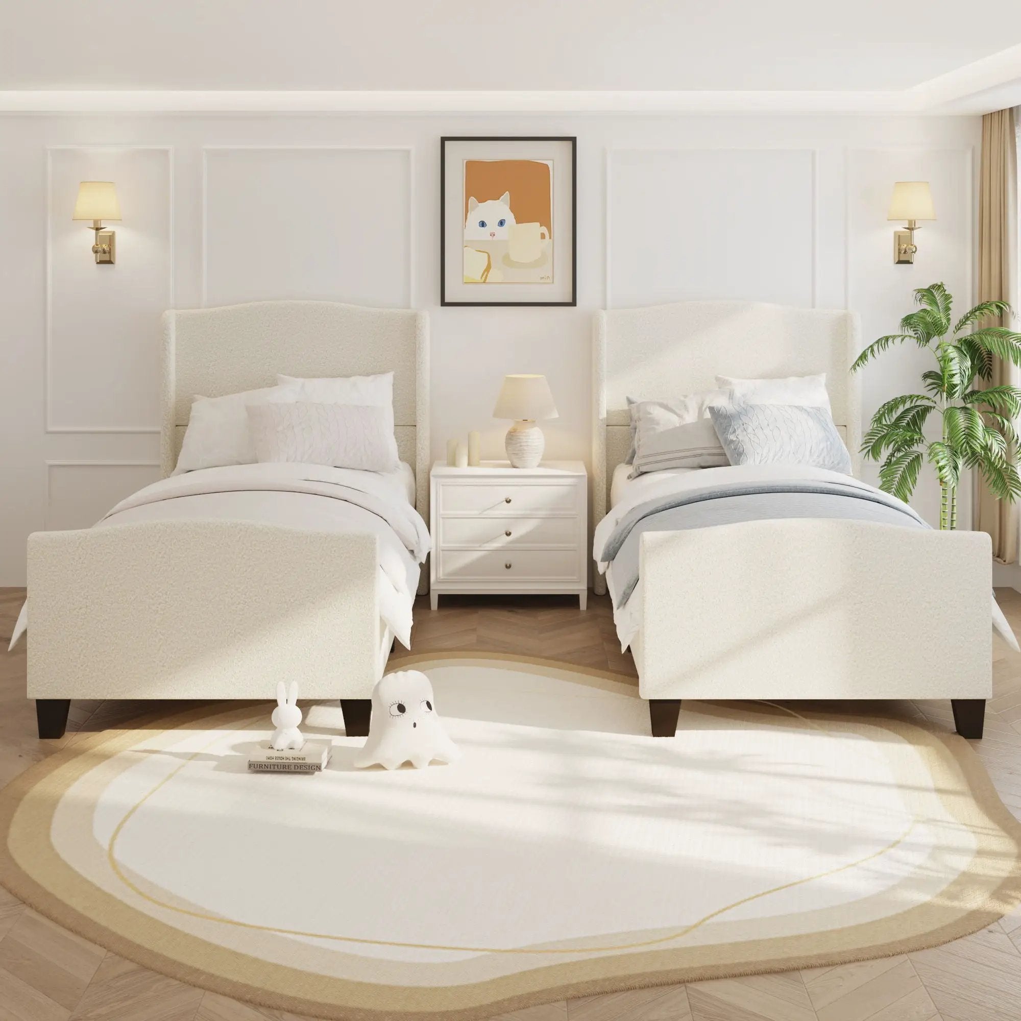 Platform Bed Frame With Tall Headboard And High Footboard by HouseOfZazla