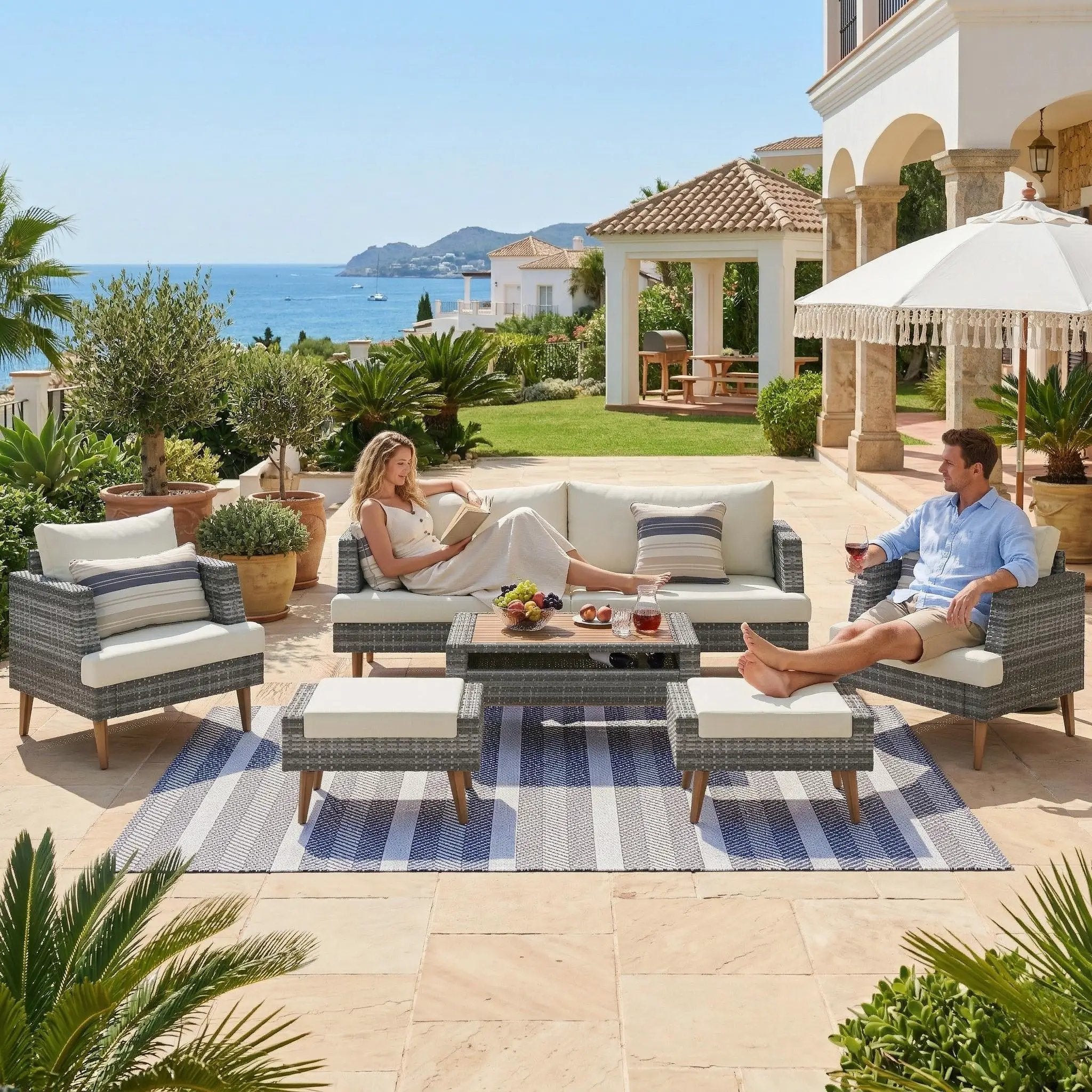 6-Piece All Weather PE Wicker Sofa Set by HouseOfZazla