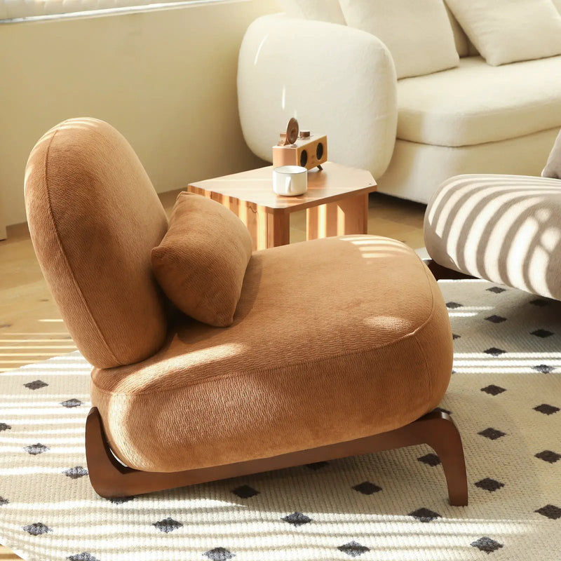 Cute Accent Chair with Solid Wood Legs by HouseOfZazla