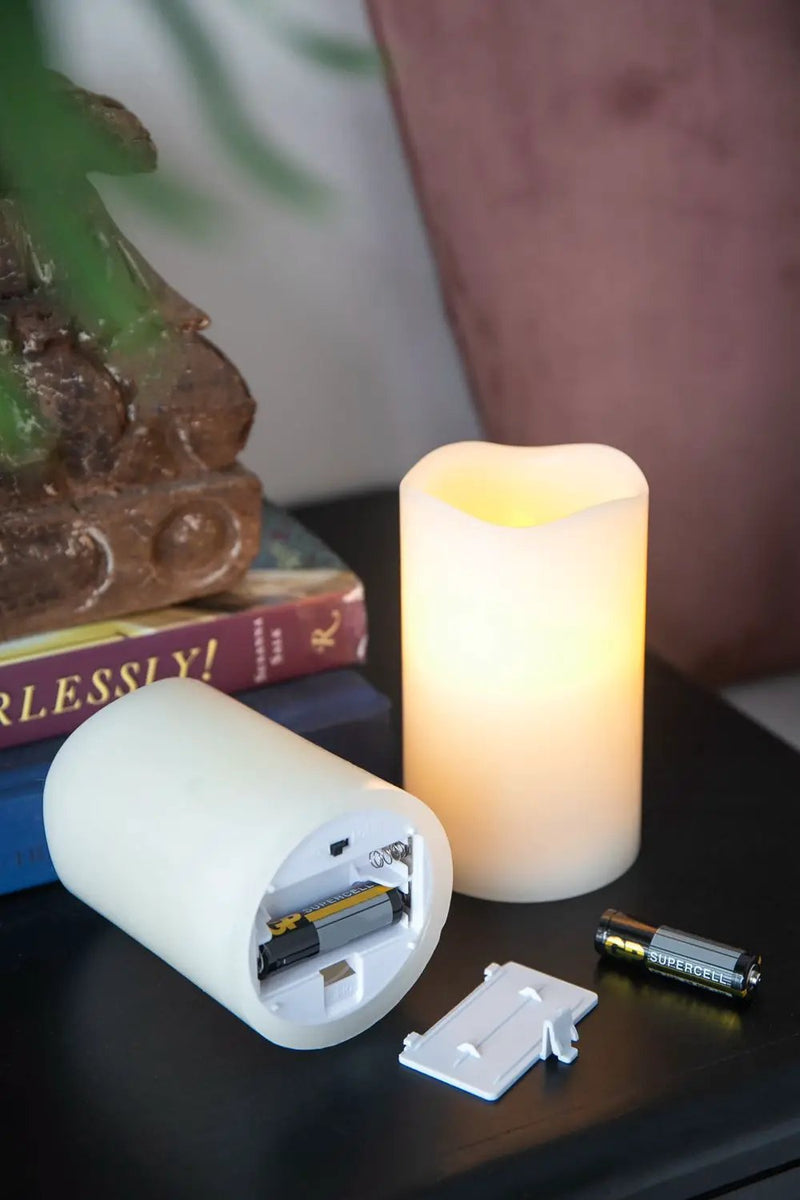 LED Candles With Remote Timer (Set of 3) - Ivory by Unique Piece Furniture