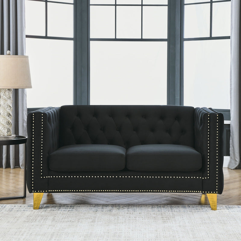 Upholstered Couch Sofa With Button Tufting For Living Room by HouseOfZazla
