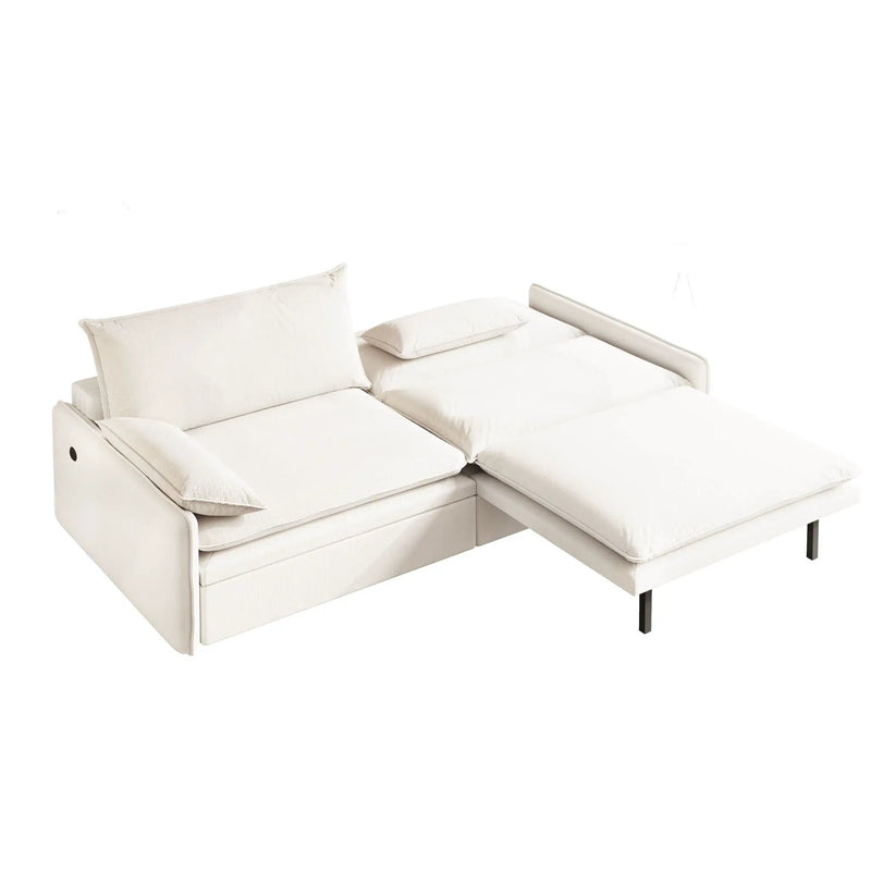4 Seat Convertible Sleeper Sofa Bed, Modern With Storage by HouseOfZazla