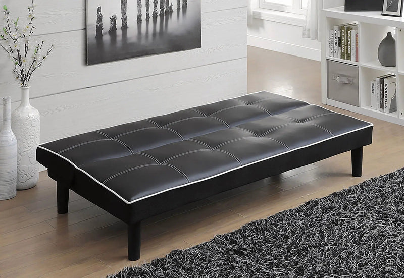 Katrina Upholstered Tufted Convertible Sofa Bed Black by Unique Piece Furniture