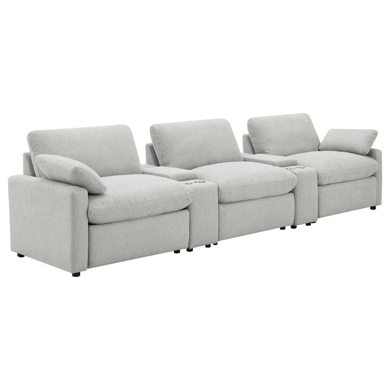 Collins 5-Piece Power Reclining Home Theater Seating Grey by Unique Piece Furniture