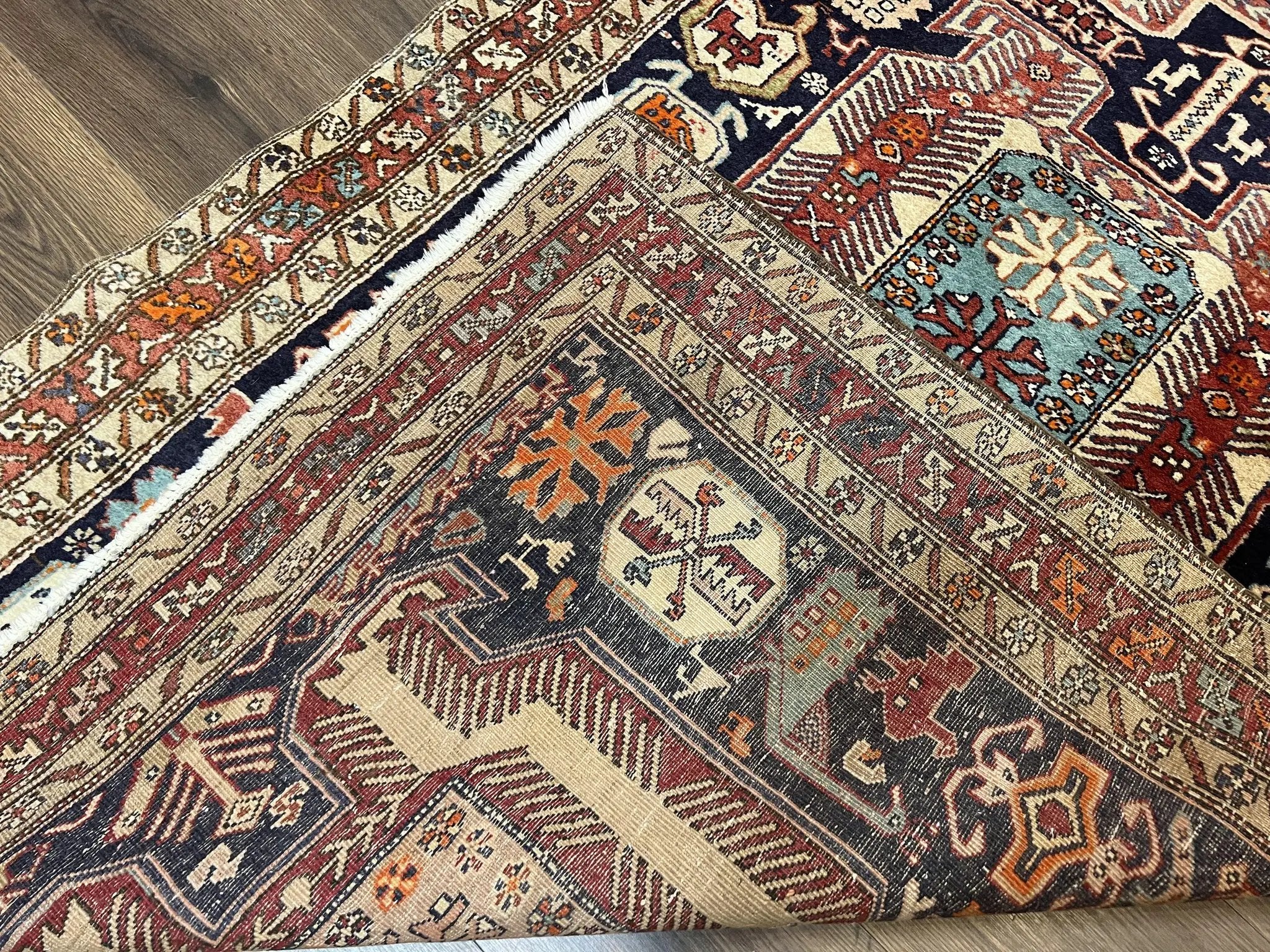Persian Ardabil Wide Runner Rug 4x10 - Geometric Medallions & Animal Pictorials by Jewel Rugs