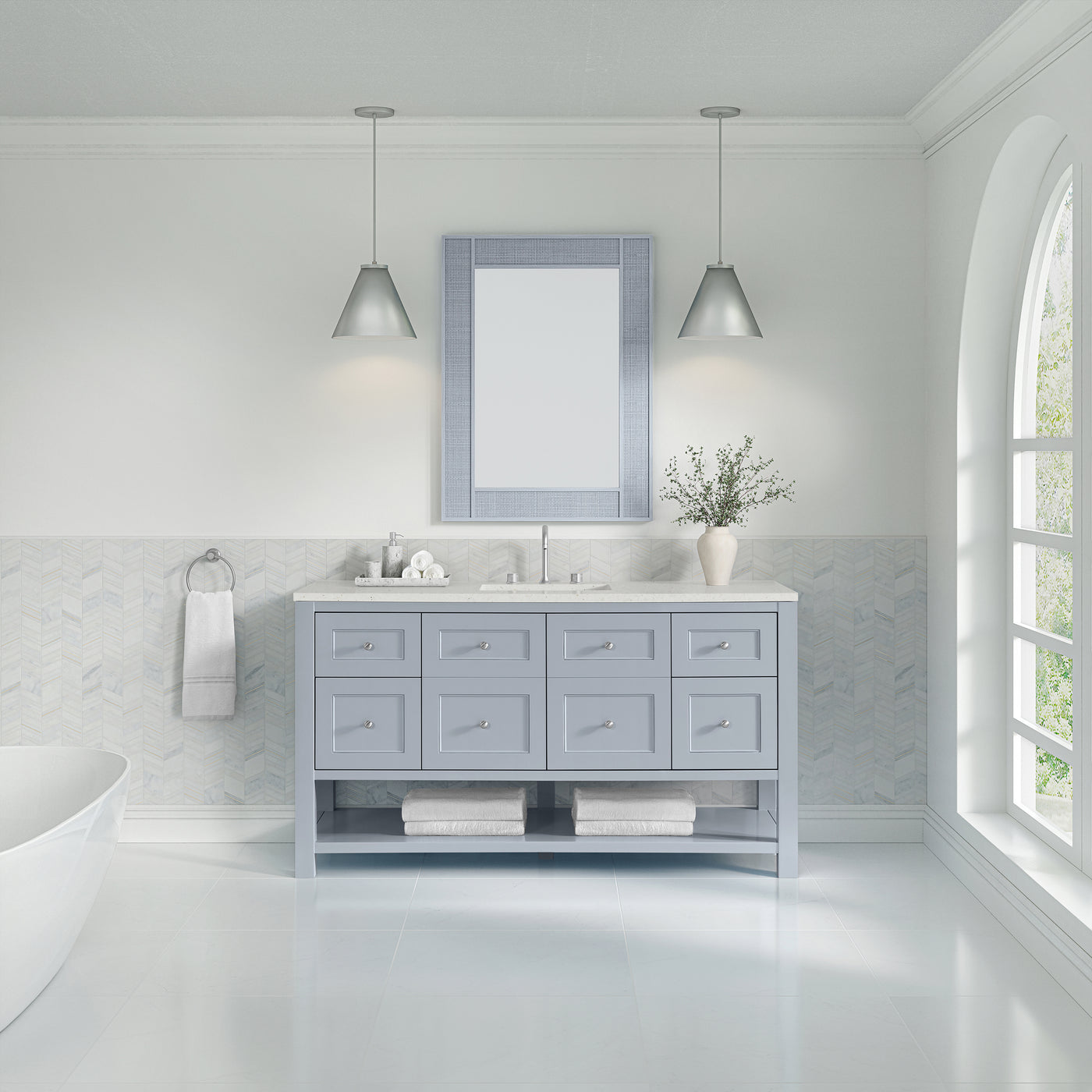 James Martin Breckenridge 60" Single Bathroom Vanity, Serenity Blue, view 26