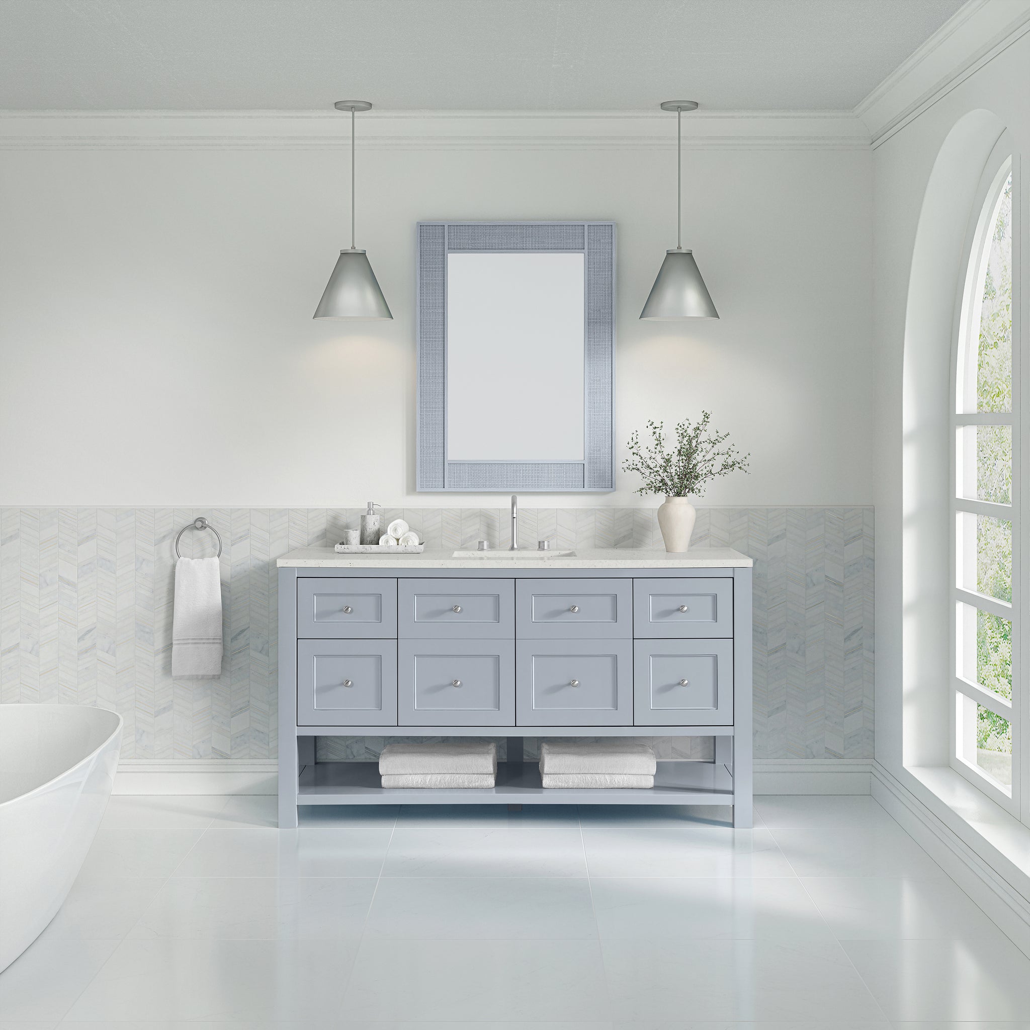 James Martin Breckenridge 60" Single Bathroom Vanity, Serenity Blue, view 26