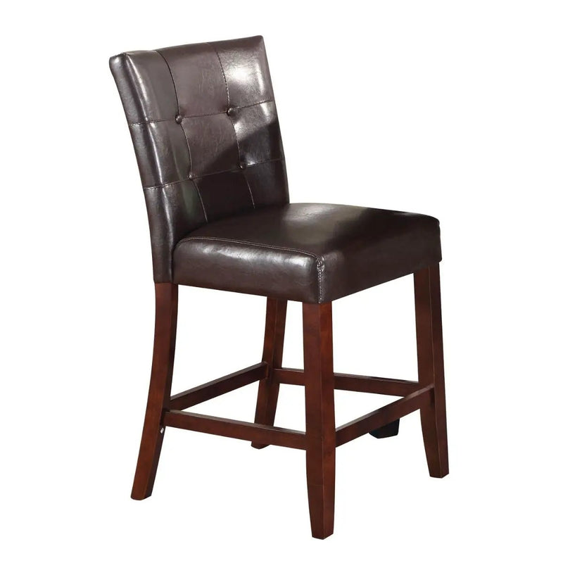 Britney - 20" Counter Height Chair (Set of 2) - Espresso Synthetic Leather & Walnut by Unique Piece Furniture