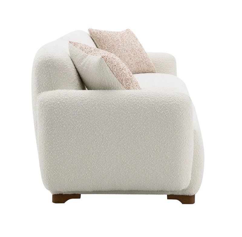 Darius - Boucle Sofa With 2 Toss Pillows - Beige by Unique Piece Furniture