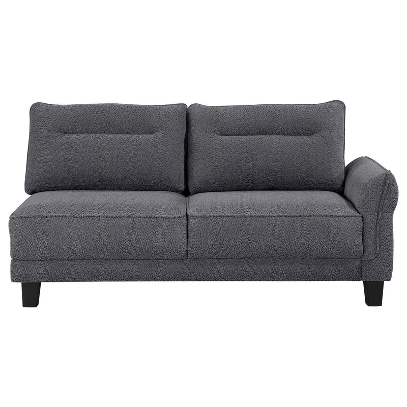 Caspian Upholstered Curved Arm Chaise Sectional Sofa Grey by Unique Piece Furniture