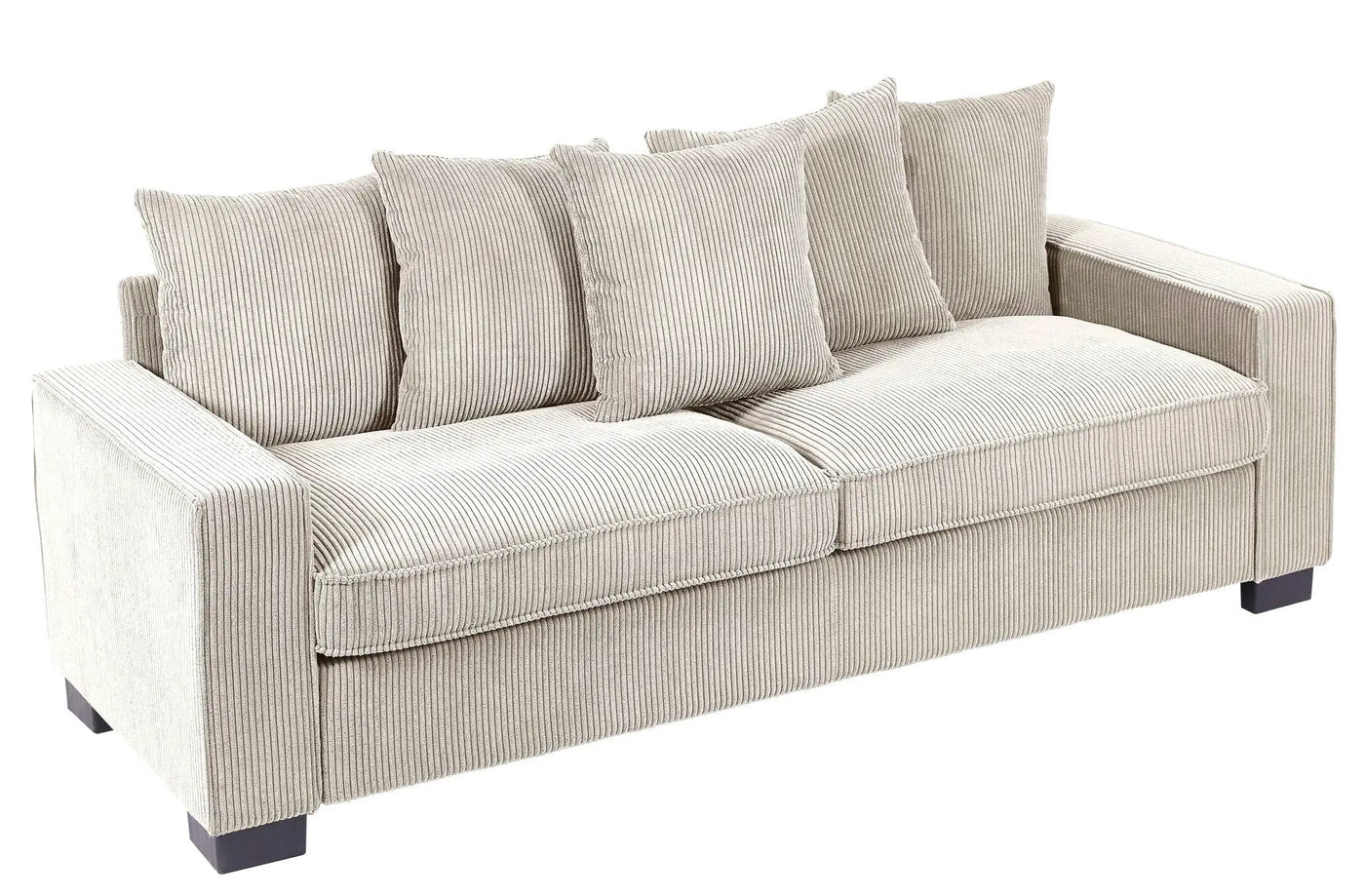 Luxe Sofa With 5 Matching Toss Pillows, Sleek Design, Spacious And Comfortable 3 Seater Couch by Unique Piece Furniture