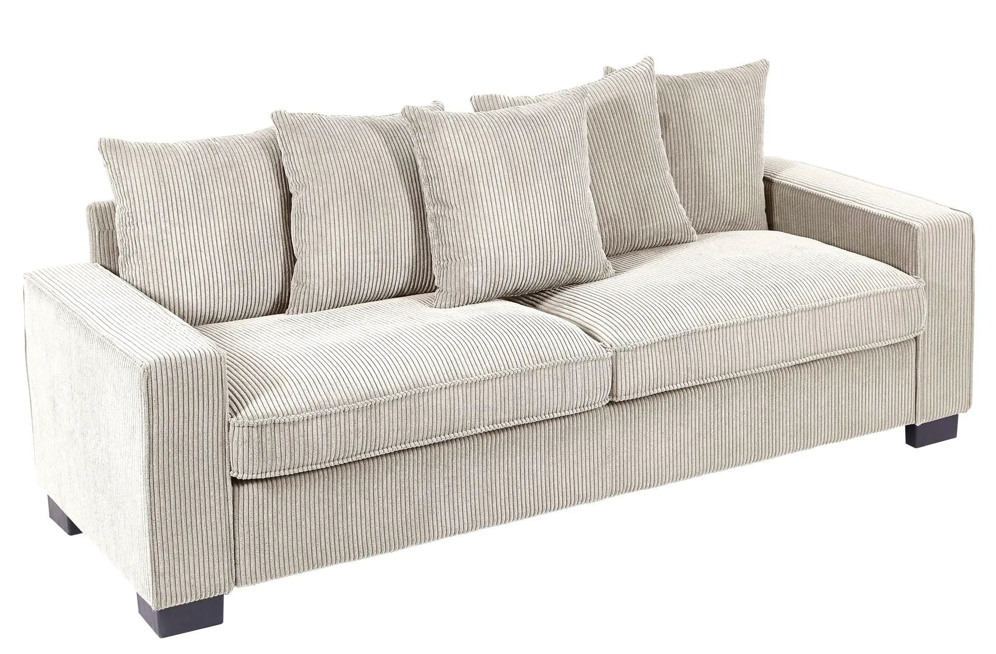 Luxe Sofa With 5 Matching Toss Pillows, Sleek Design, Spacious And Comfortable 3 Seater Couch by HouseOfZazla