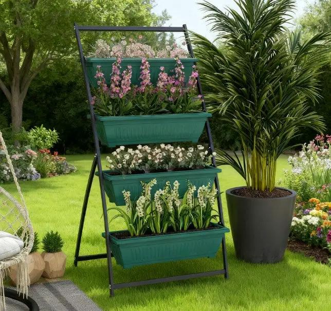 4-Tier Vertical Raised Garden Planter with 4 Boxes by HouseOfZazla