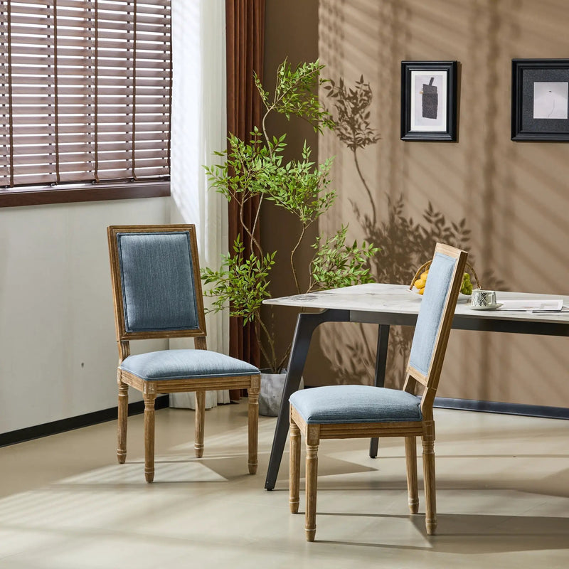 French Country Style Dining Chair With Upholstered Seating And Fluted Legs by HouseOfZazla