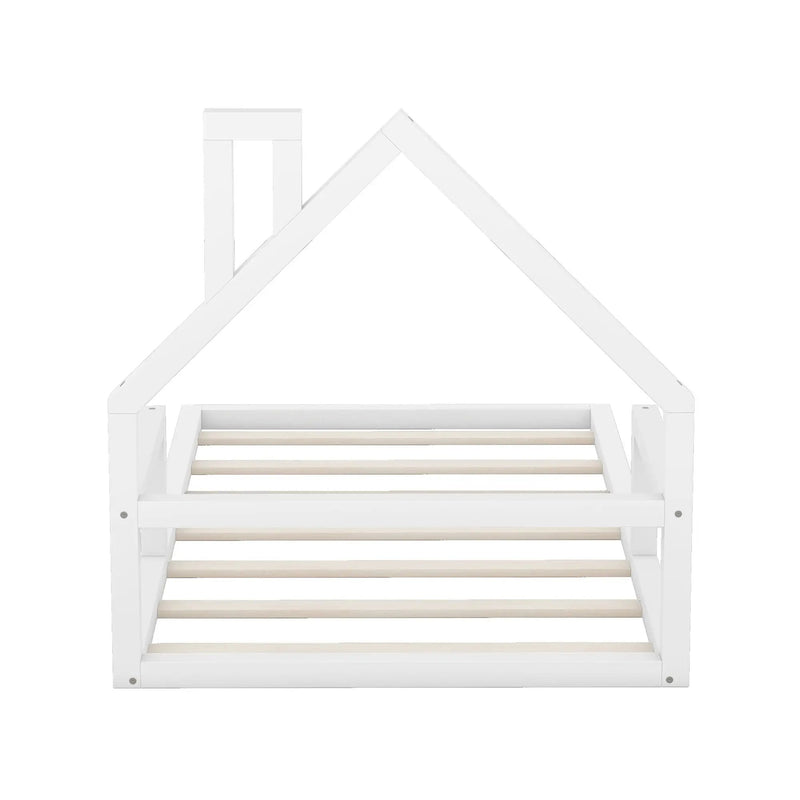 Floor Bed With House Shaped Headboard