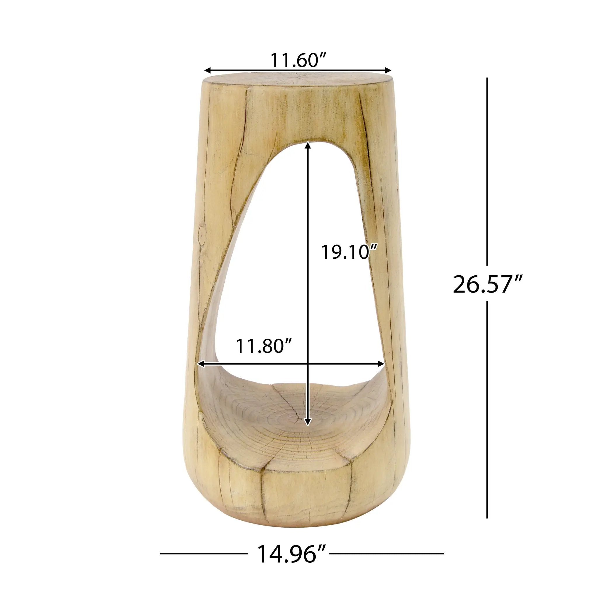 Hollow Design End Table with Wood Like Texture, and Natural Color by BLAKHOM