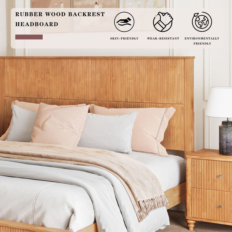 Platform Bed Frame & Tall Headboard by HouseOfZazla