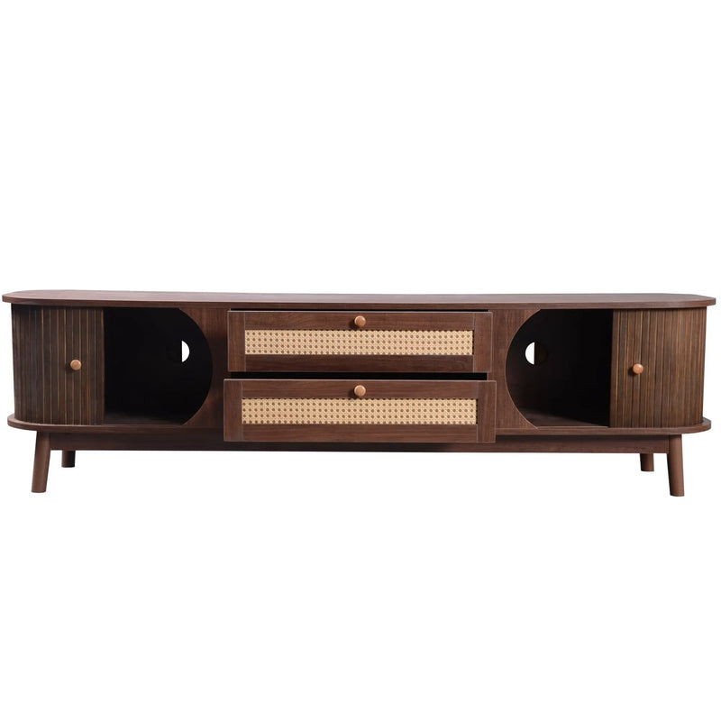 Modern Farmhouse Rattan TV Stand by BLAKHOM