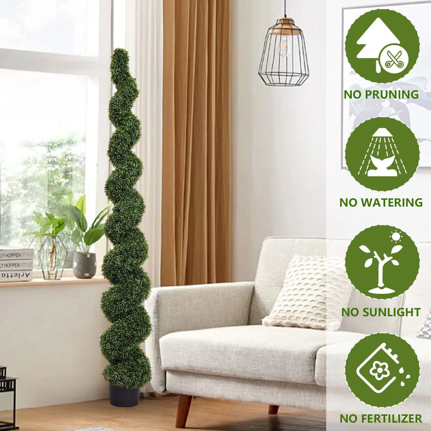 Artificial Outdoor UV Resistant Plastic Boxwood Topiary Spiral Tree by HouseOfZazla