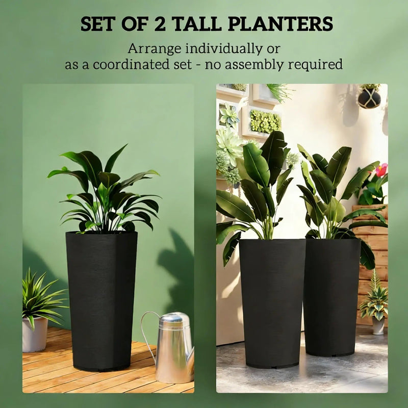 Set of 2 Stackable Large Flower Pots by HouseOfZazla