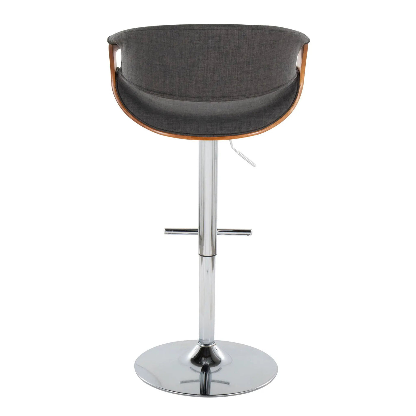 Curvo - Mid Century Modern Adjustable Barstool With Swivel With Straight T Footrest by HouseOfZazla