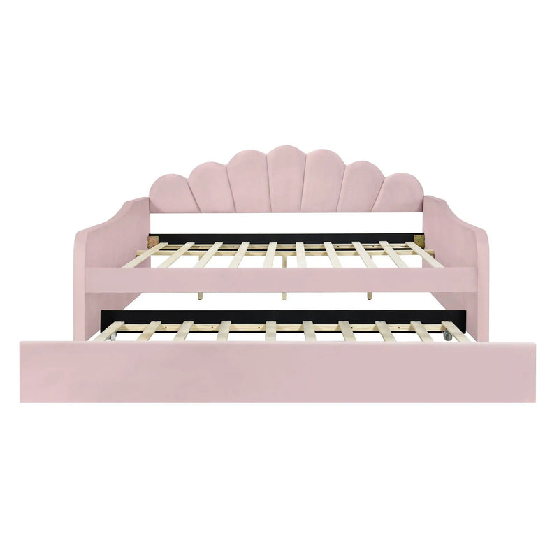 Upholstery Daybed Frame With Shell Shaped Backrest by HouseOfZazla