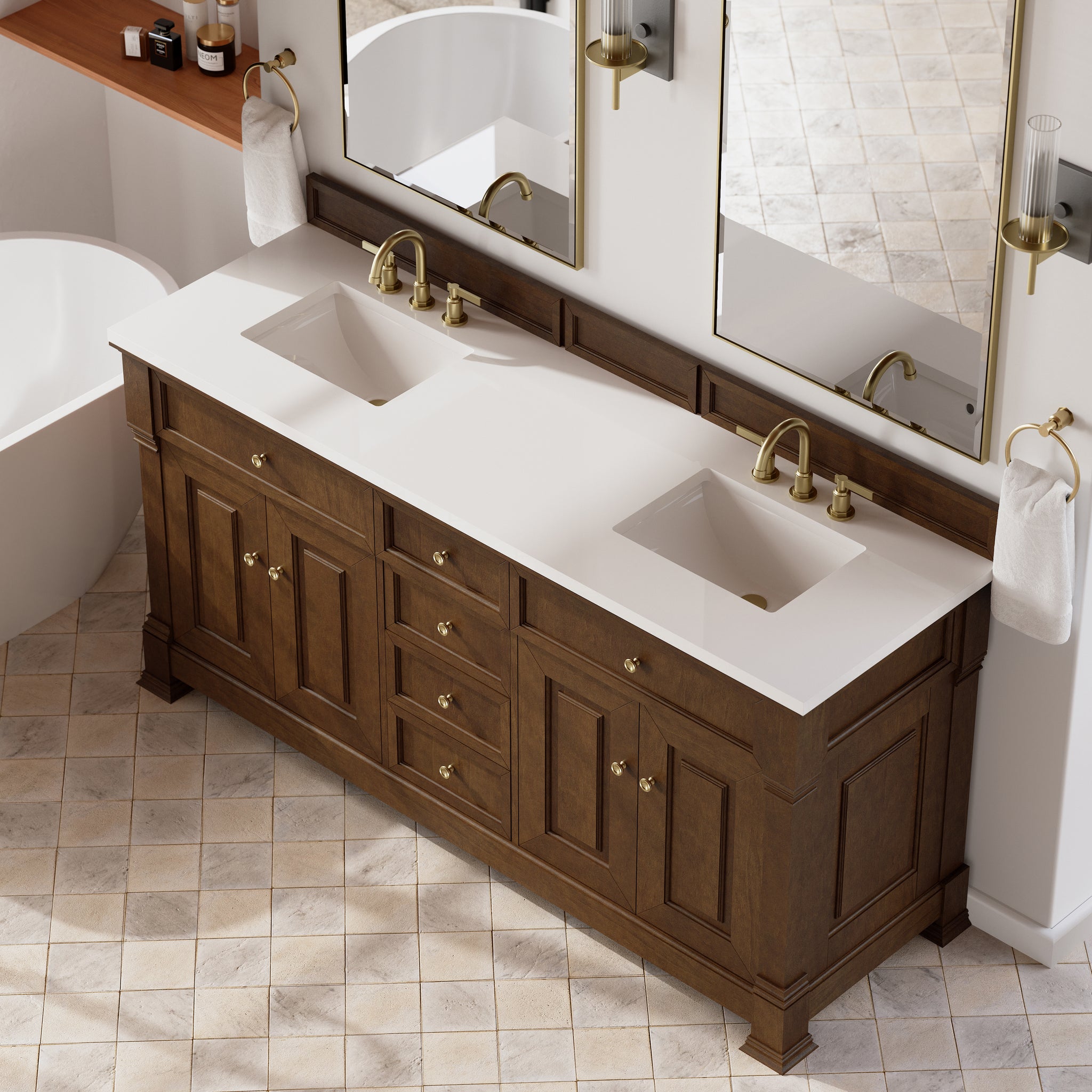 James Martin Brookfield 72" Double Bathroom Vanity, Honey Oak, view 26