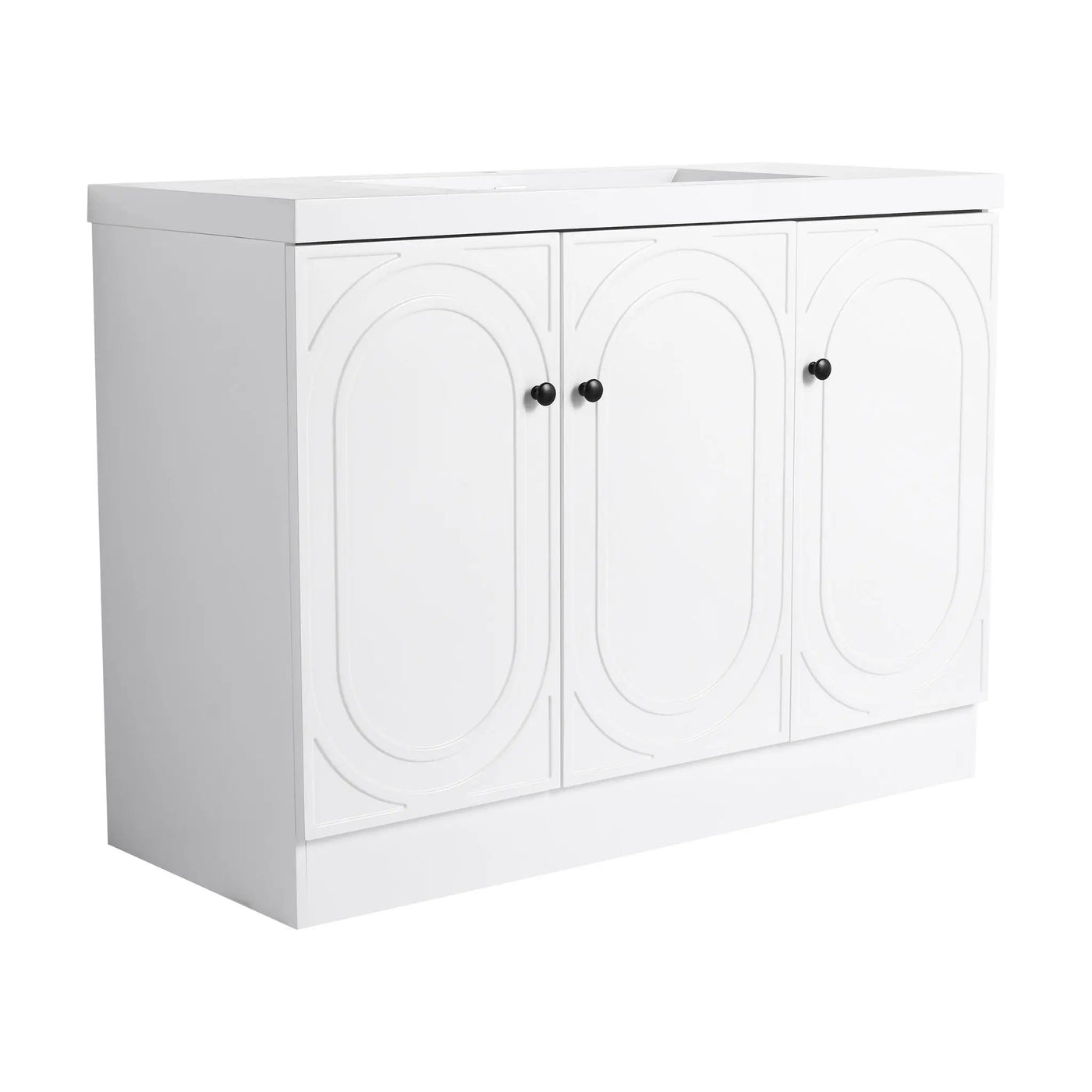 Contemporary Freestanding Bathroom Vanity With Resin Sink & Soft-Close Cabinet Doors by HouseOfZazla