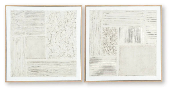Andorfield - Wall Art Set (Set of 2) - Beige / Black / White