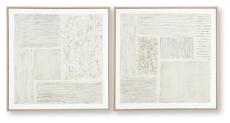 Andorfield - Wall Art Set (Set of 2) - Beige / Black / White by Unique Piece Furniture