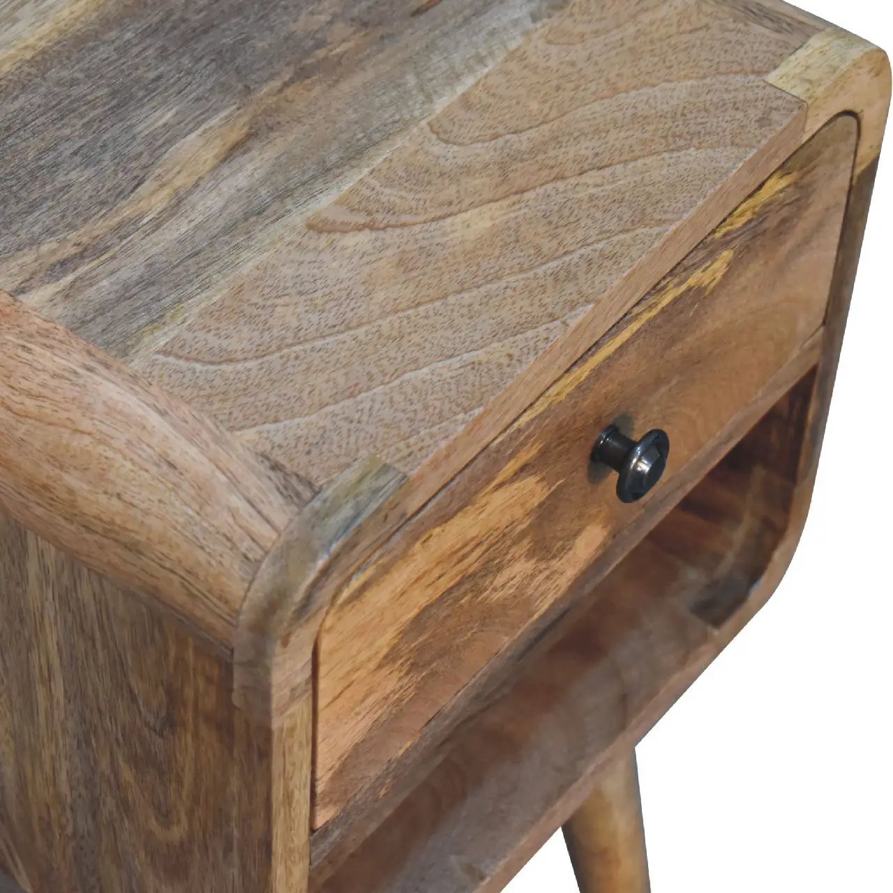 Mini Chestnut Curve Lower Bedside Nifhtstand by Unique Piece Furniture