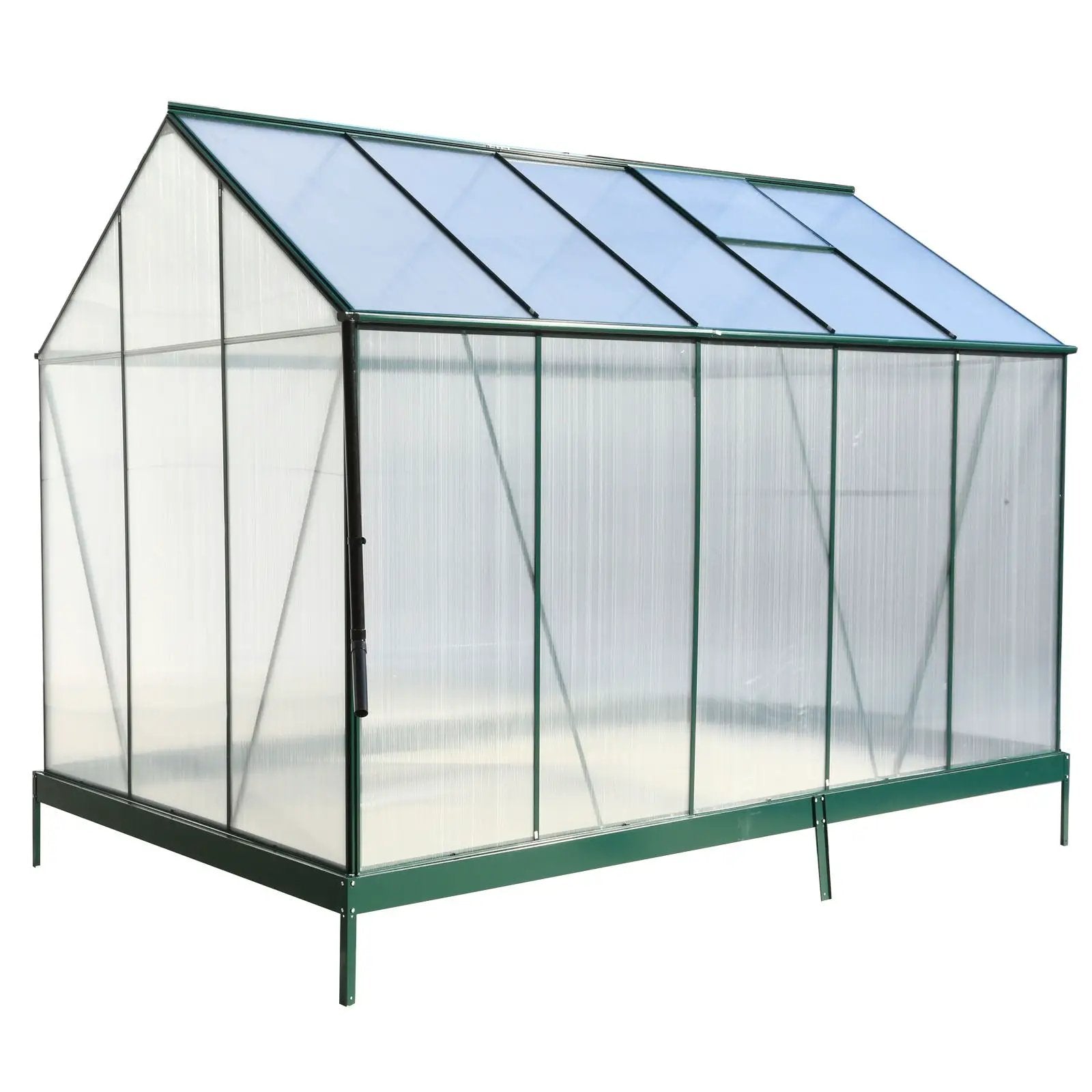 Polycarbonate house, Heavy Duty Outdoor Aluminum Walk-In House Kit With Rain Gutter, Vent And Door For Backyard Garden by HouseOfZazla