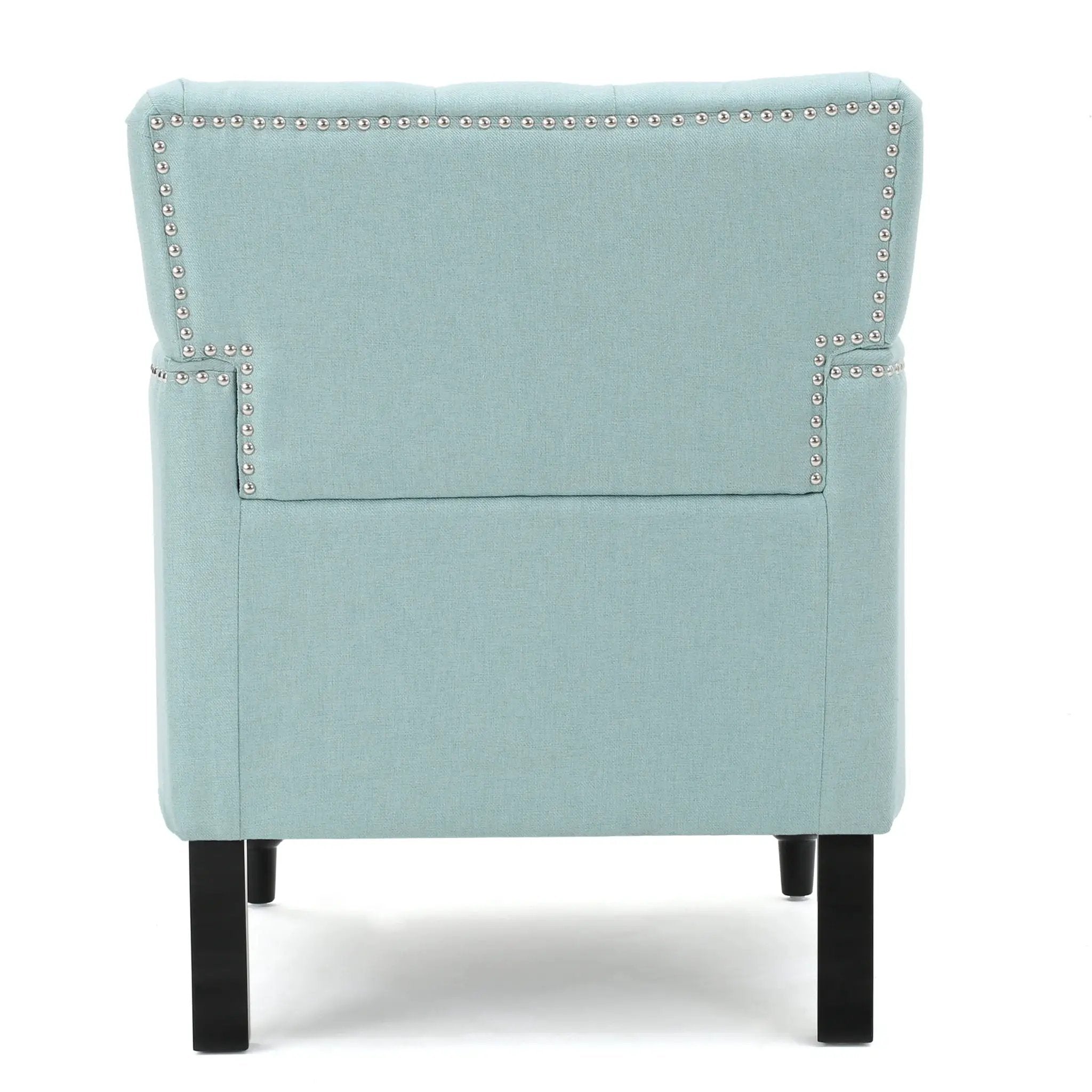 Harrison Tufted Club Chair with Button Tufted Back and Birch Wood Legs by HouseOfZazla