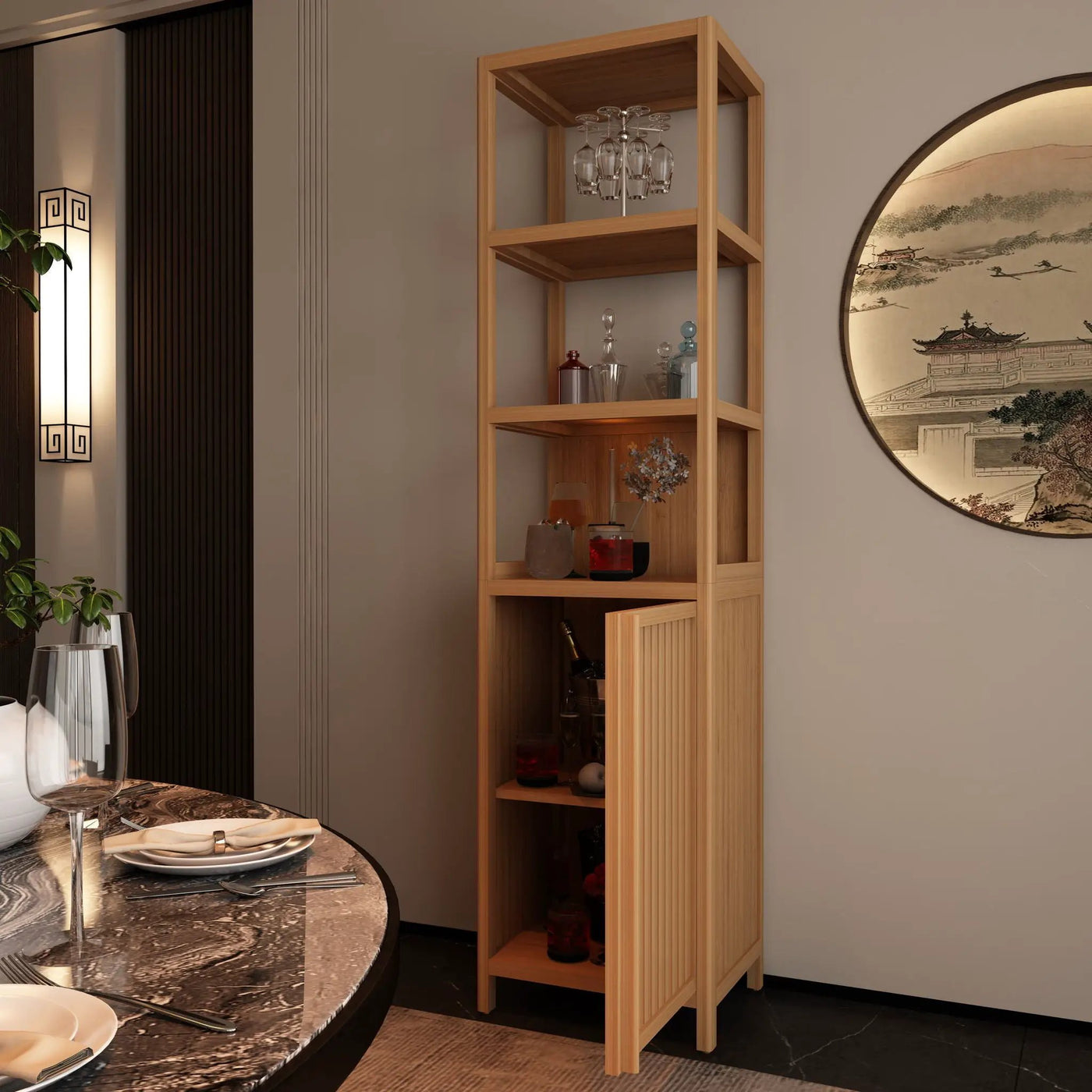 Storage Cabinet With Tall Tower, Multifunctional For Bathroom by Unique Piece Furniture