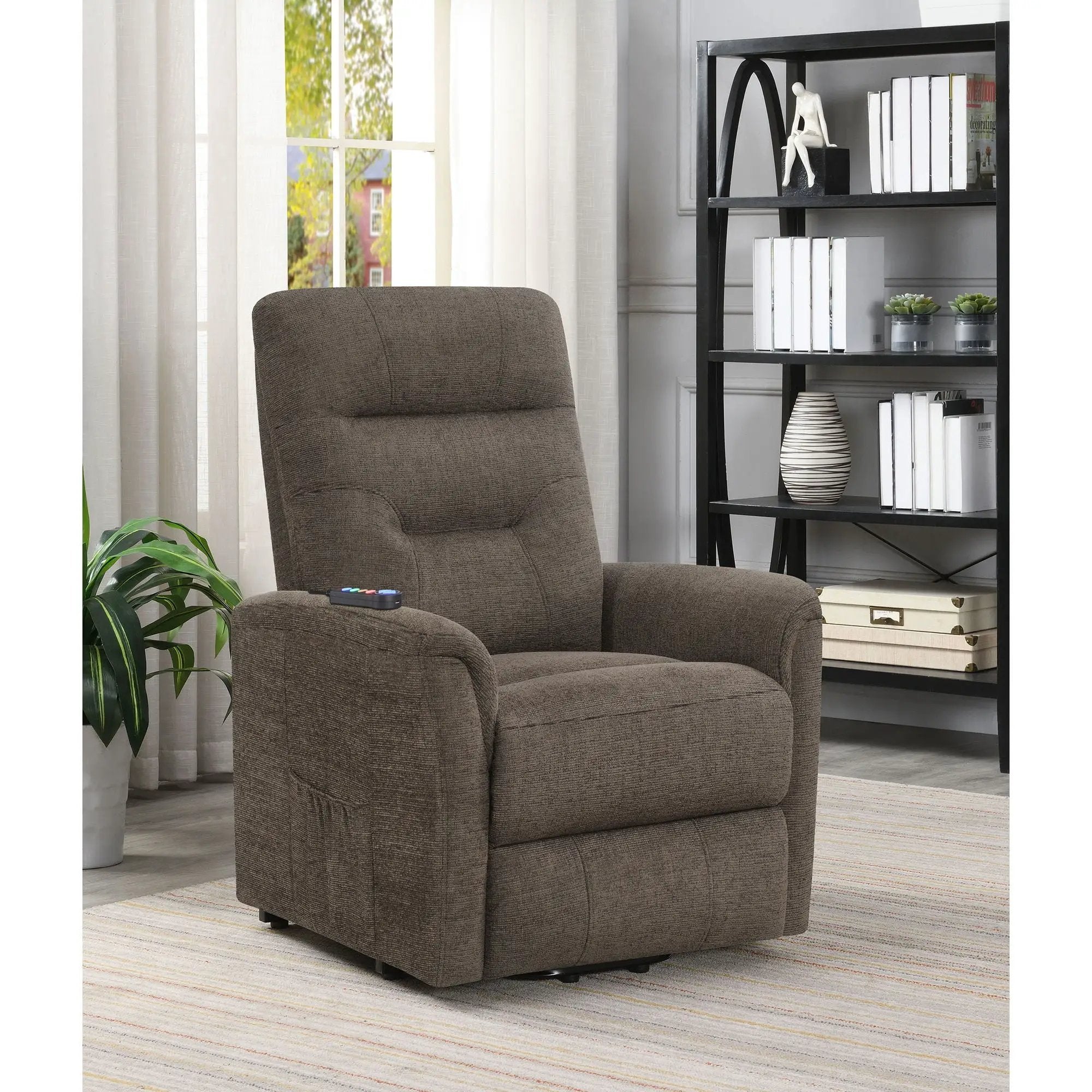 Parker - Upholstered Power Massage Chair With Heat And Massage Functions - Brown by HouseOfZazla