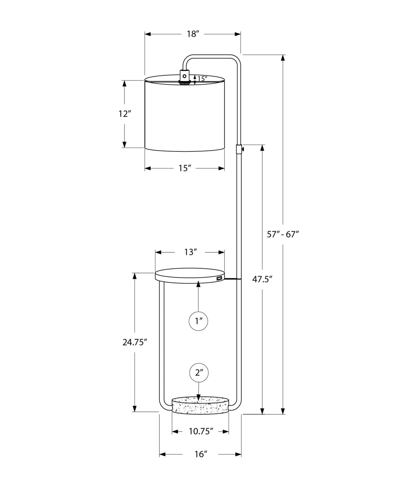 Floor Lamp Usb Port Included Lighting by Unique Piece Furniture