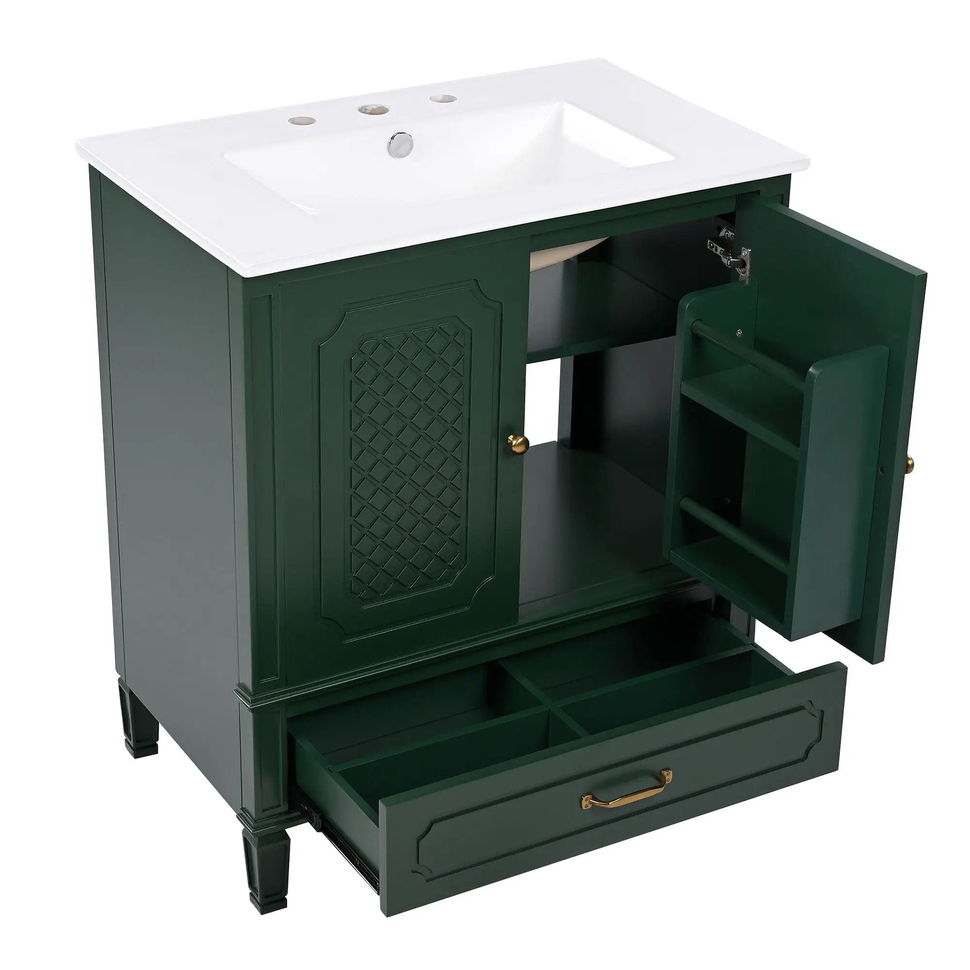 Bathroom Vanity With Sink, Soft Closing Door, Multi Functional Storage by HouseOfZazla