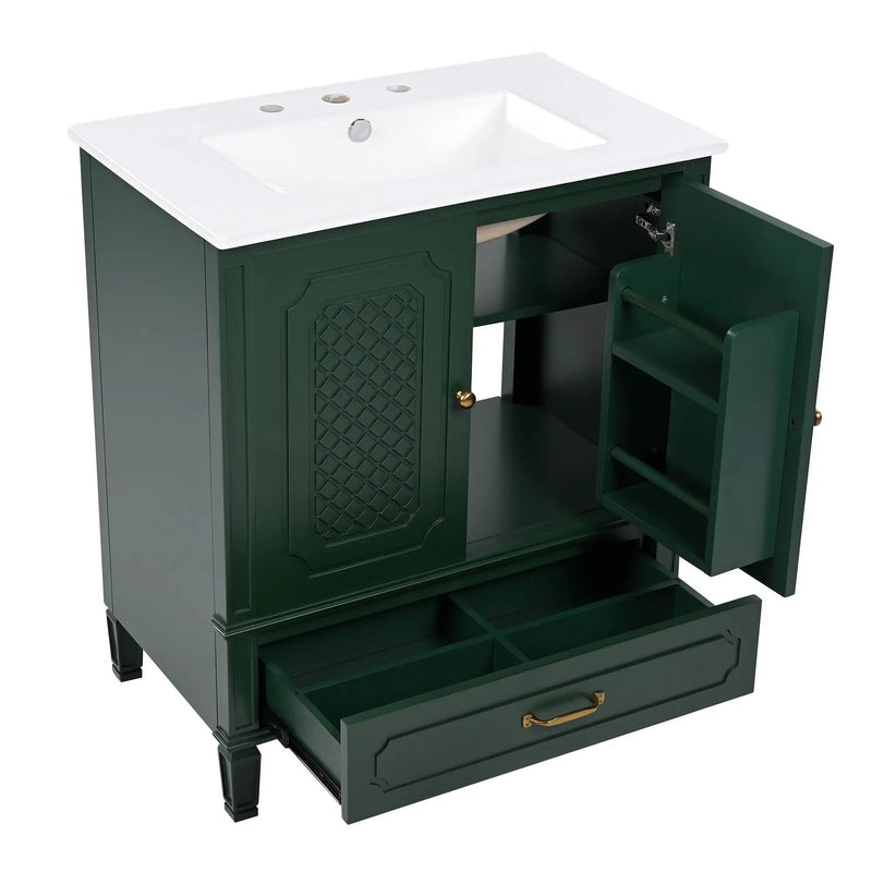 Bathroom Vanity With Sink, Soft Closing Door, Multi Functional Storage by HouseOfZazla