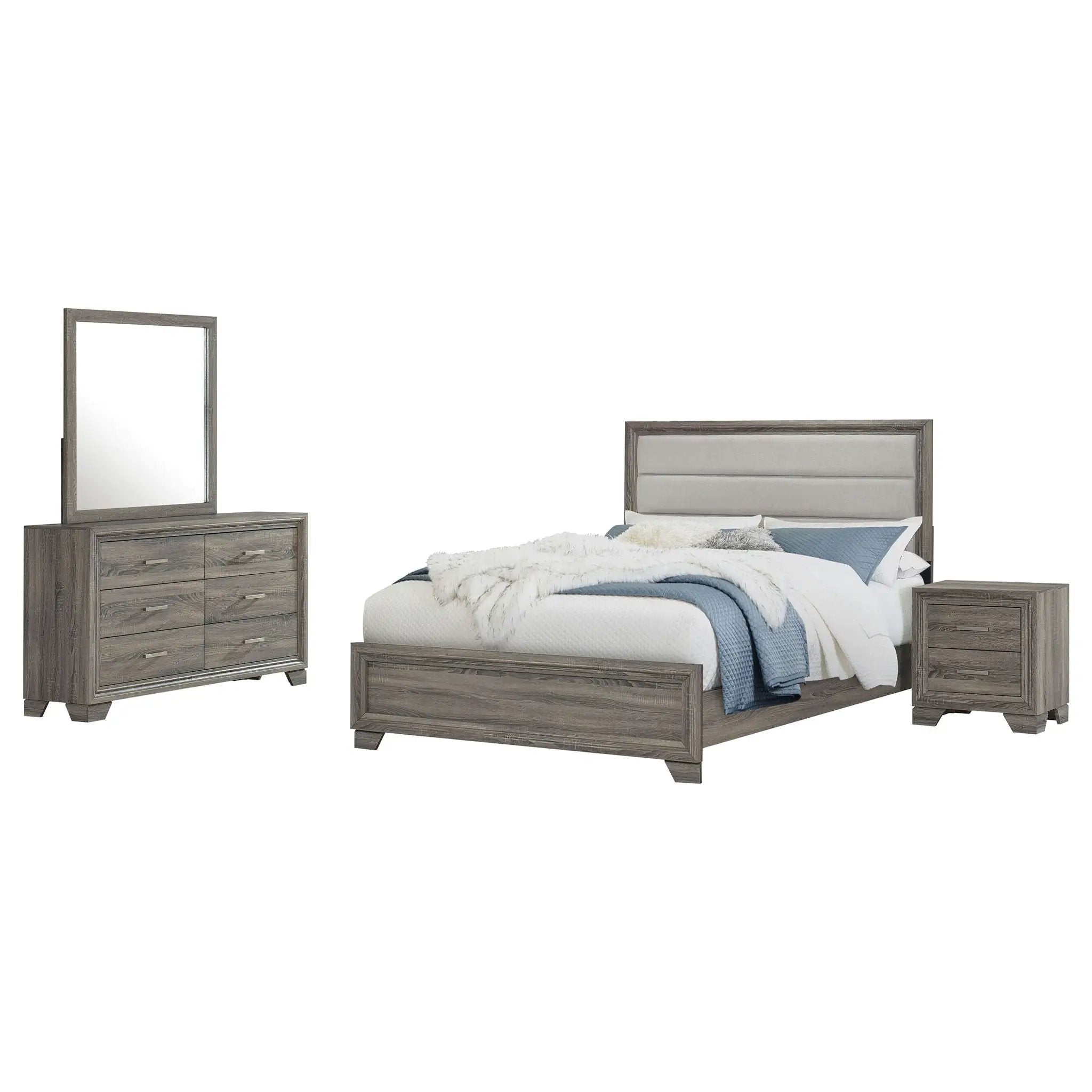 Wright 4-piece Queen Bedroom Set Brown Oak by Unique Piece Furniture
