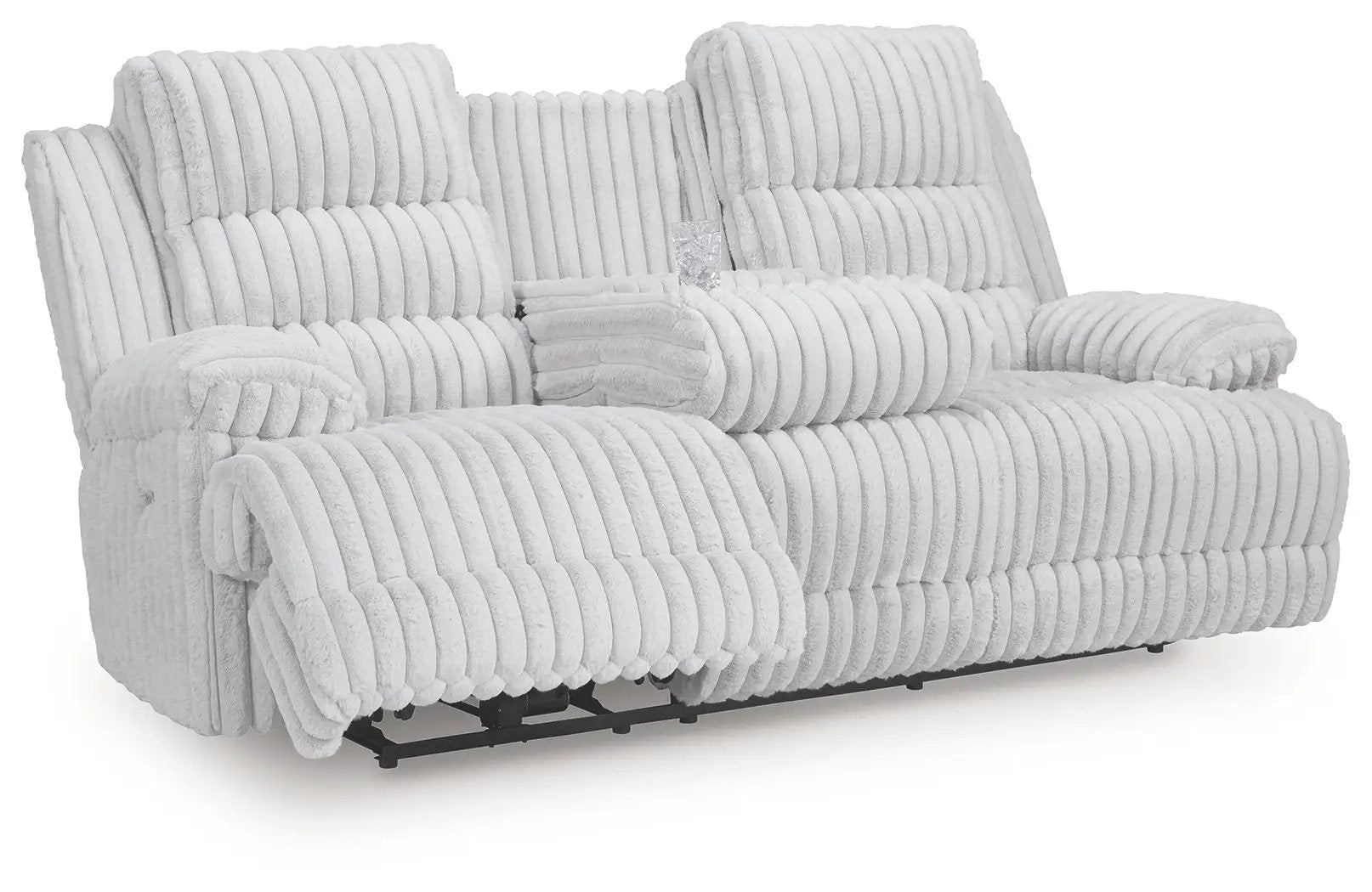 Rhines Falls - Reclining Power Sofa With Drop Down Table - Alloy by Unique Piece Furniture