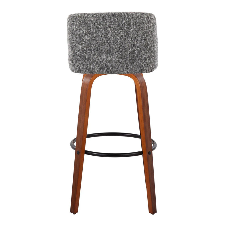 Toriano - Mid Century Modern Fixed Height Barstool Swivel And Round Footrest (Set of 2) by HouseOfZazla