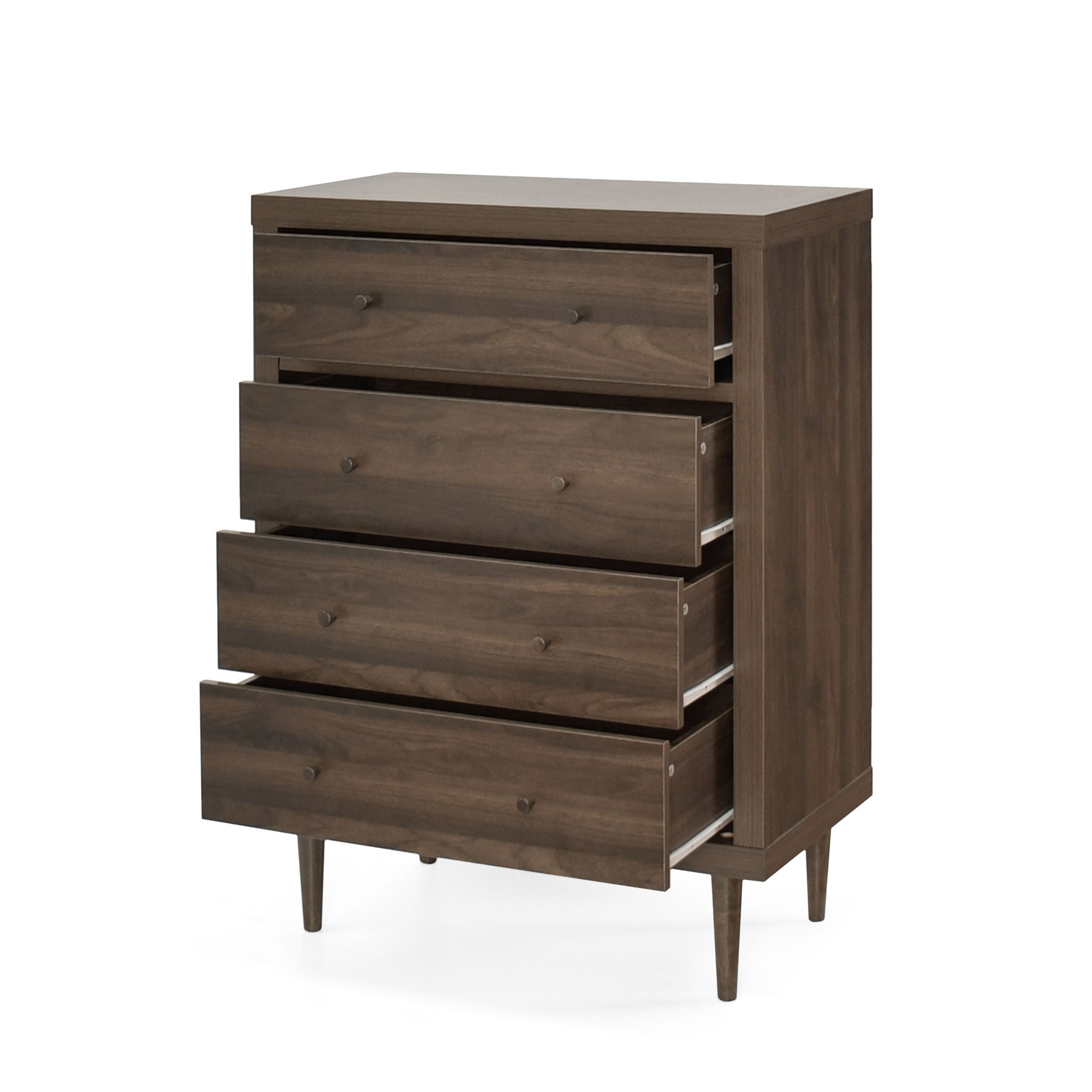 Farhart Mid Century Modern 4 Drawer Dresser - Walnut by HouseOfZazla