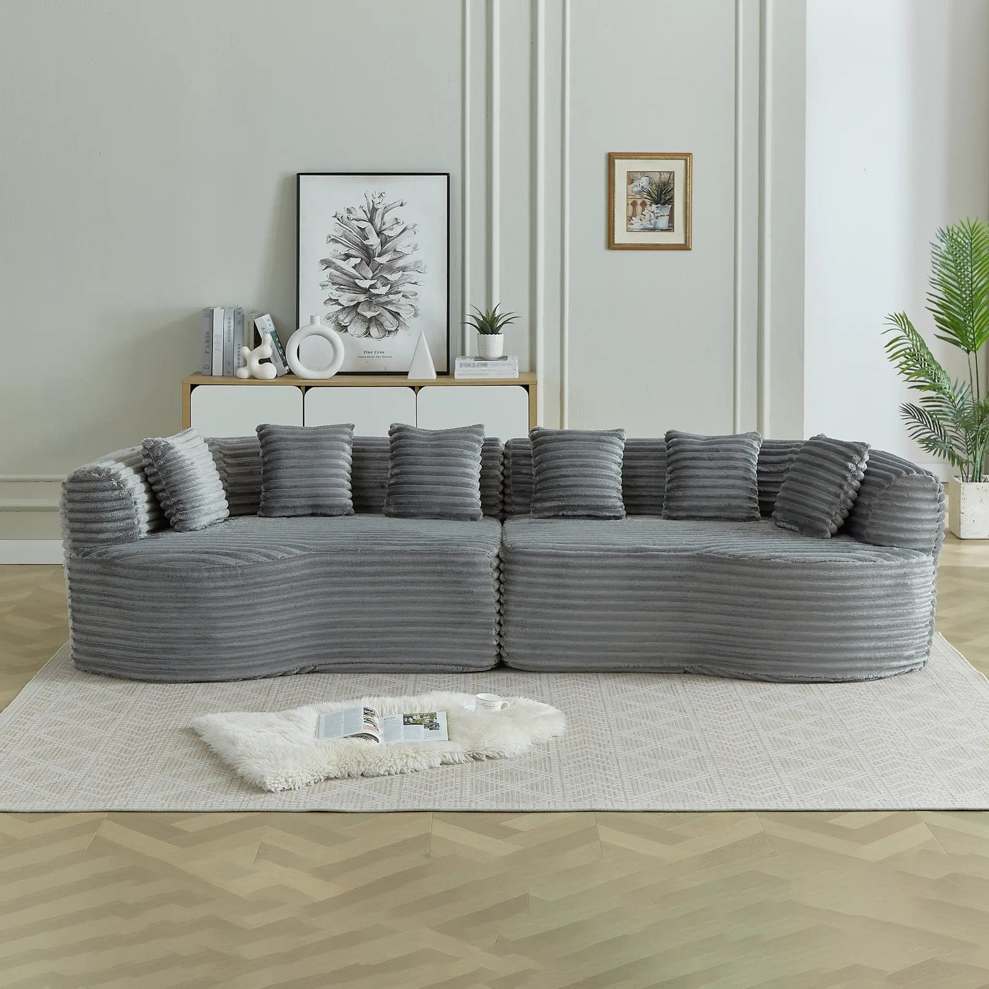 Curved Sectional Sofa - 111.5-inch Oversized Modern Design by HouseOfZazla