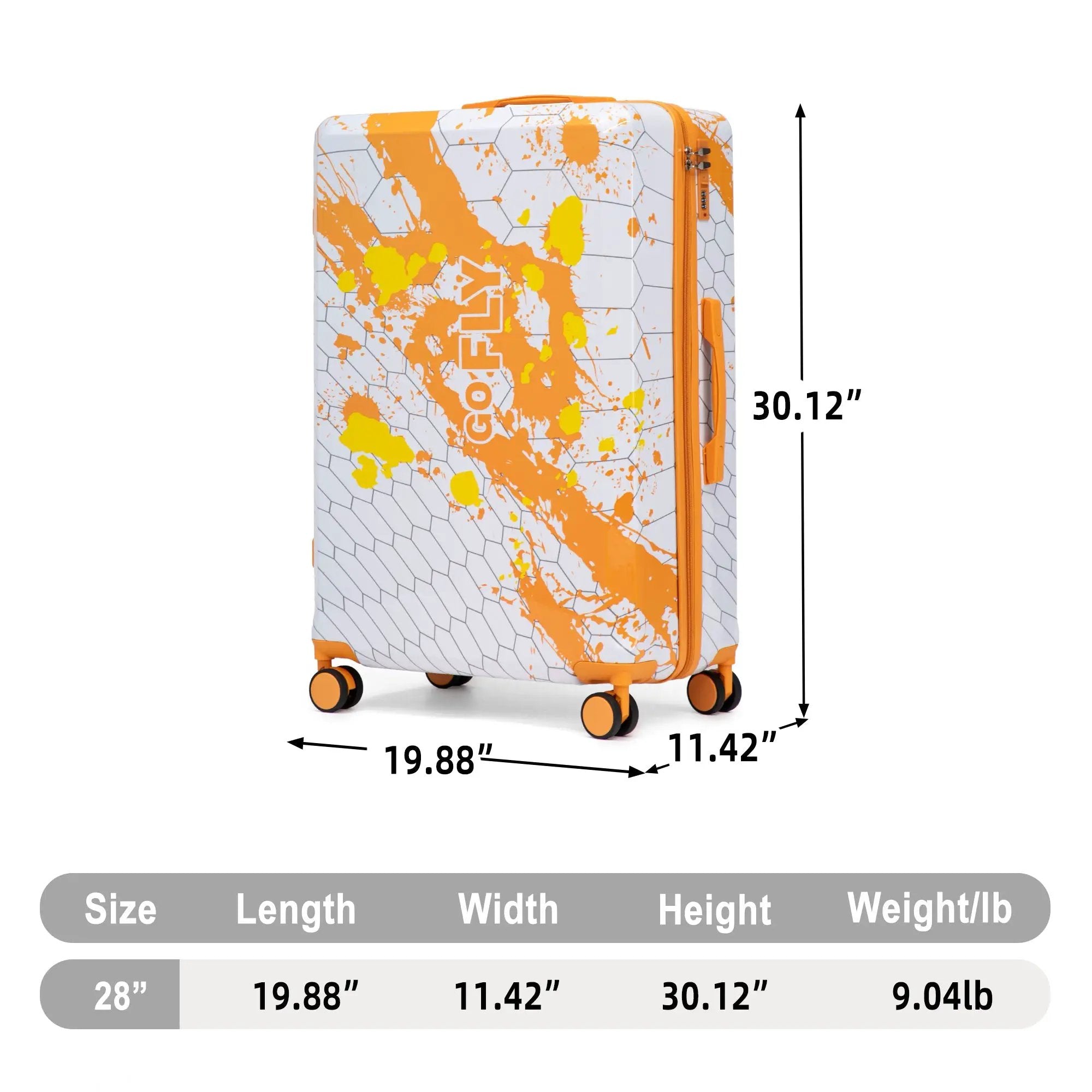 28 Inch PC Spinner Wheel Luggage, Carry-On Suitcase by HouseOfZazla