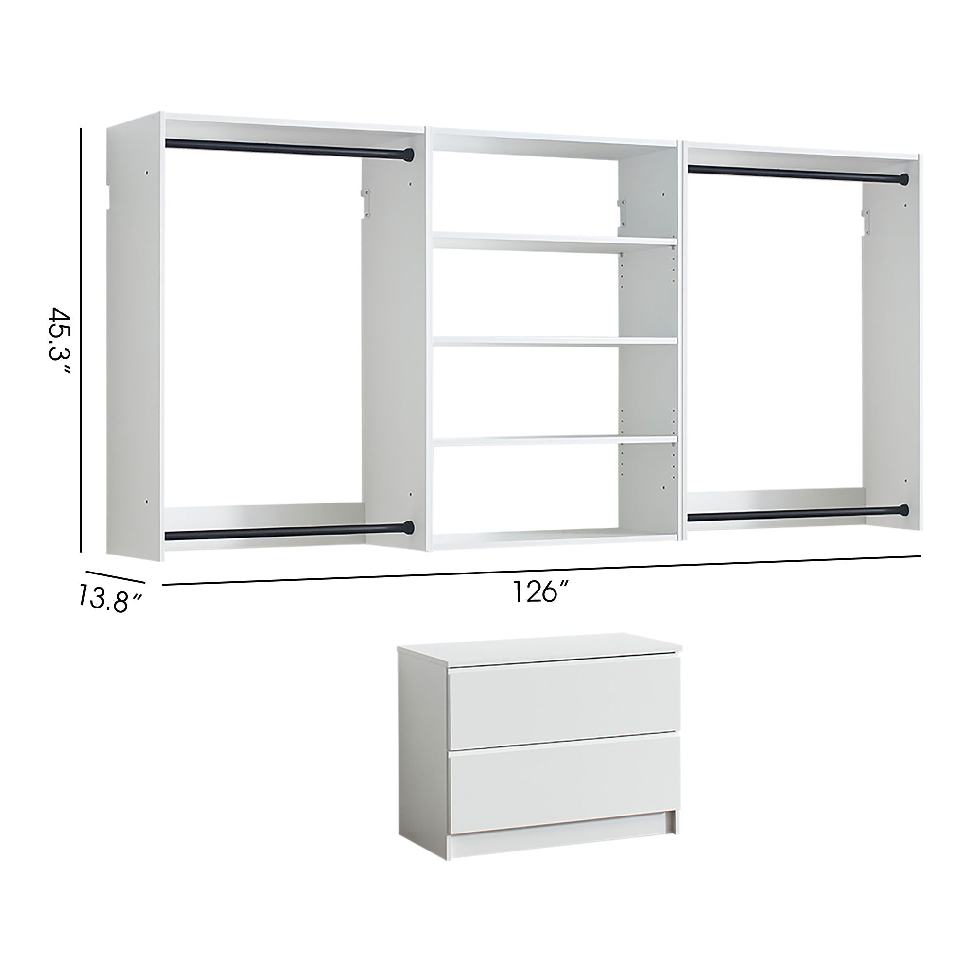 Devi - Wall Mounted Wood Closet System With Modular Units by HouseOfZazla