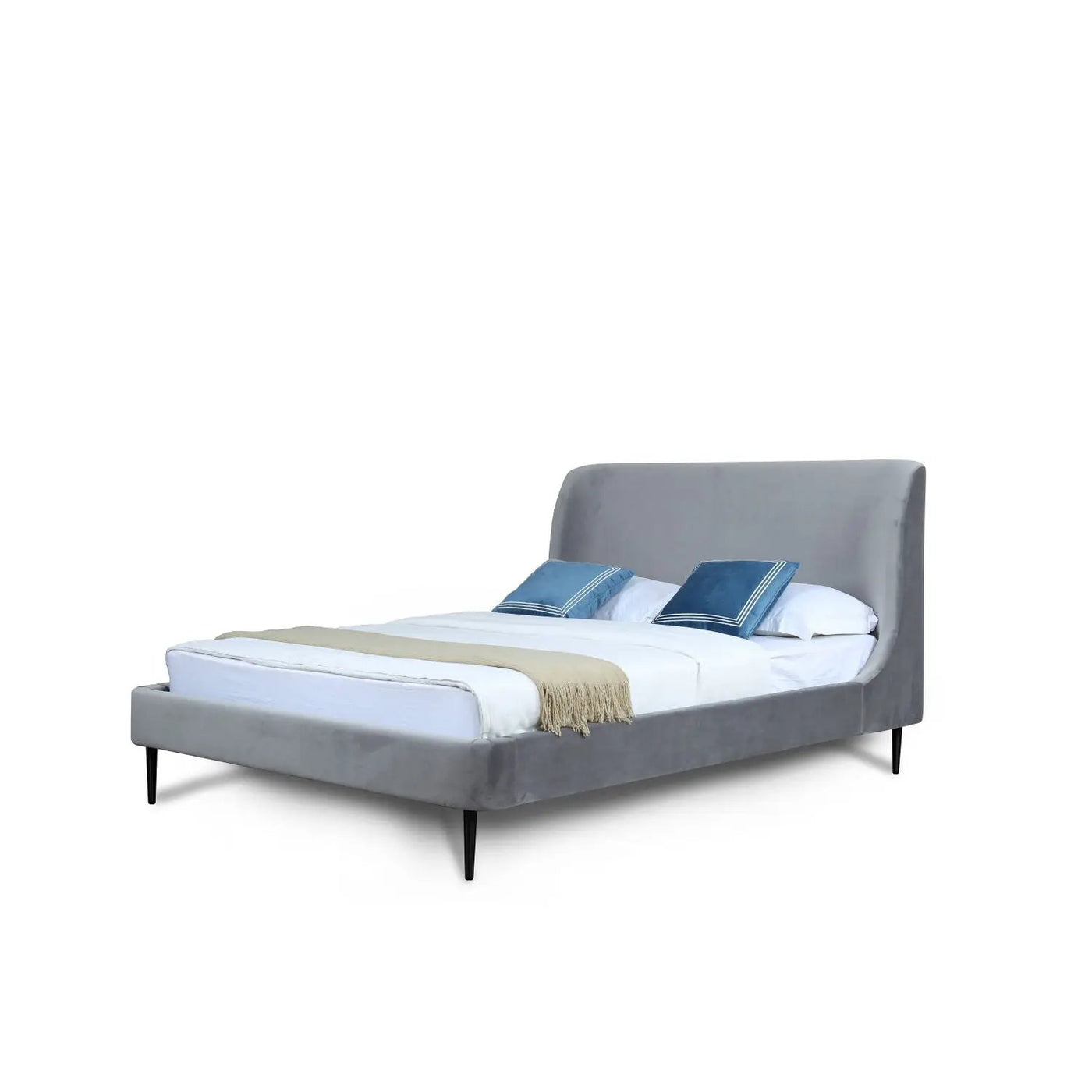 Heather - Upholstered Bed With Curved Headboard by HouseOfZazla