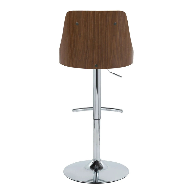 Gianna - Mid Century Modern Adjustable Barstool With Swivel With Rounded T Footrest (Set of 2) by HouseOfZazla